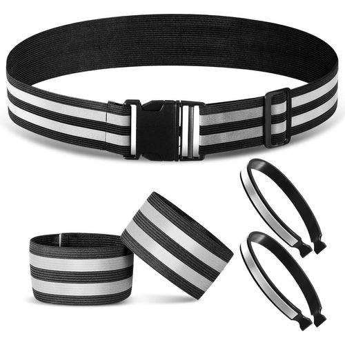 Kal-Ensemble De Bandes Réfléchissantes Inclus Brassard Réfléchissant Ceinture De Sécurité Réfléchissante Pince À Pantalon Ensemble Jogging Réflecteur Pour Faire Du Vélo Faire Du Jogging