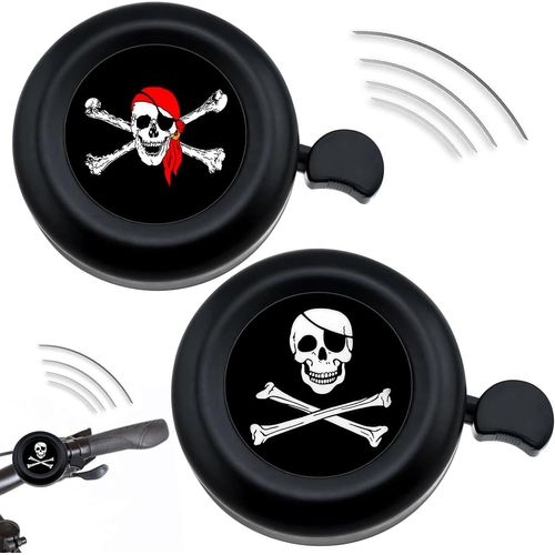 Kal-Sonnette De Vélo Pour Enfants, 2 Pièces Sonnette De Vélo Pirates Pour Enfants, Garçons Et Filles, Sonnette De Vélo, Draisiennes, Vtt, Scooters, Cadeaux D'anniversaire