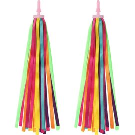 Kal-Rubans Guidon Vélo, Pompons Colorés Pour Accessoires Décoration Guidon Trottinette Pour Filles, Pour Vélo, Tricycle, Sept Couleurs