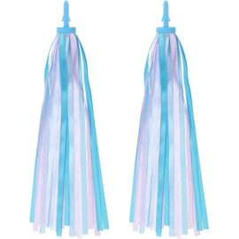 Kal-Rubans Guidon Vélo, Pompons Colorés Pour Guidon Trottinette, Accessoires Décoration Pour Filles, Vélos, Tricycles, Bleu Violet