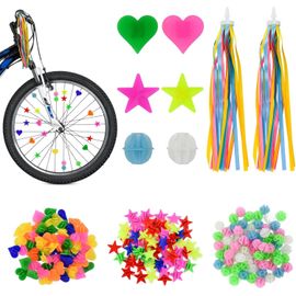 Kal-210 Perles De Rayon Vélo 2 Ruban De Guidon De Vélo Kit Décoratif Rayons Vélo Éclat Nocturne Pour Vélos, Motos, Fauteuils Roulants