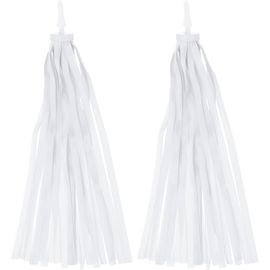 Kal-Rubans Guidon Vélo, Pompons Colorés Pour Accessoires Décoration Guidon Trottinette Pour Filles, Pour Vélo, Tricycle, Blanc