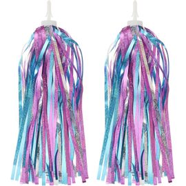 Kal-Rubans Guidon Vélo, Pompons Colorés Pour Accessoires Décoration Guidon Trottinette Pour Filles, Vélo, Tricycle, Bleu Rose