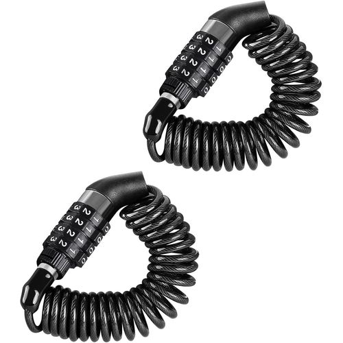 Kal-Lot De 2 Cadenas Pour Casque De Moto - Cadenas À Combinaison À 4 Chiffres - Avec Code Numérique - Pour Vélo, Tricycle, Moto