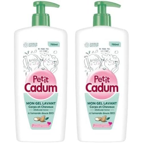 KAL-Petit Gel Lavant Corps Et Cheveux Démêlage Facile À L'Amande Douce Bio, 750 Ml (Lot De 2)