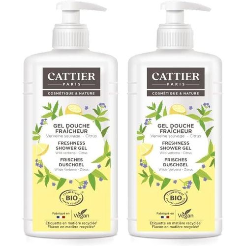 Kal-Gel Douche Fraicheur Vegan Parfum Verveine Sauvage Citrus Bio 1l\U200b (Lot De 2) 
