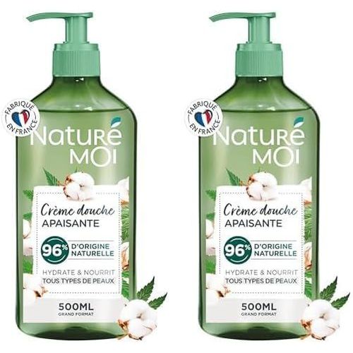 Kal-- Crème Douche Apaisante - Peaux Sensibles - Hydrate Et Nourrit - Gel Douche - Fleur De Coton Bio Et Chanvre Du Massif Central - 96% D'origine Naturelle - 500 Ml - Fabriqué En France 