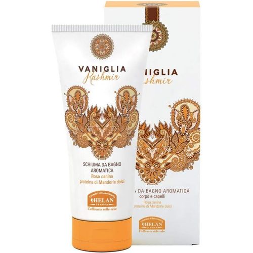 Kal-, Vaniglia Kashmir - Gel Douche Et Shampoing Sans Sulfate Naturel, Délicat Et Parfumé - Bain Moussant Et Shampooing Pour Soin Cheveux Et Corps Avec Rose Et Amandes Douces, 200 Ml - Made In Italy 