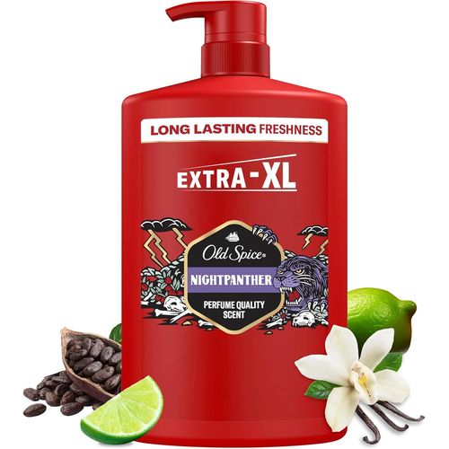 Kal-Night Panther Gel Douche Et Shampooing Pour Homme 1000 Ml, Multi-Usage 3 En 1 Pour Le Corps, Les Cheveux Et Le Visage, Fraîcheur Durable, Parfum De Qualité Parfum, Nettoyage En Profondeur 