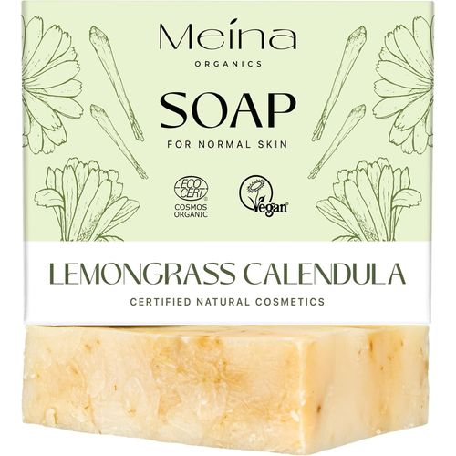 Kal-Cosmétique Naturel - Savon Naturel À La Citronnelle, Au Curcuma Et Au Calendula - Savon Bio Sans Huile De Palme - Certifié Végétalien - Durable - Fait À La Main - Comme Un Gel Douche Solide - 