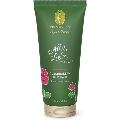 Kal-Alles Liebe Baume Douche 200 Ml - Cadeau Pour Femme, Gel Douche, Cosmétique Naturel - Parfum Roses, Mandarines - Nettoie En Douceur, Nourrissant - Végétalien 