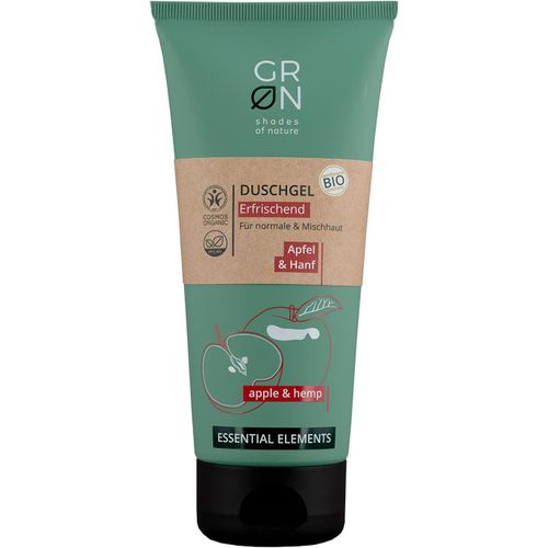 Kal-G R N Nuances De Nature Cosmétiques Bio Gel Douche Rafraîchissant - Chanvre Biologique Et Pomme Biologique - Pour Tous Les Types De Peau - Parfum Fruité - Végétalien, 200 Ml 