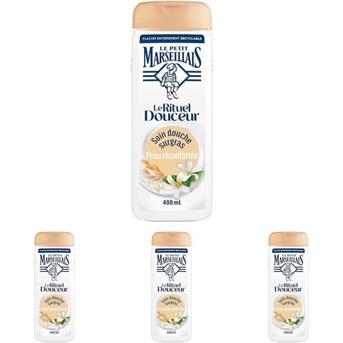 Kal-- Soin Douche Surgras Lait De Riz & Fleur De Jasmin - Le Rituel Douceur (Flacon De 400ml) (Lot De 4) 