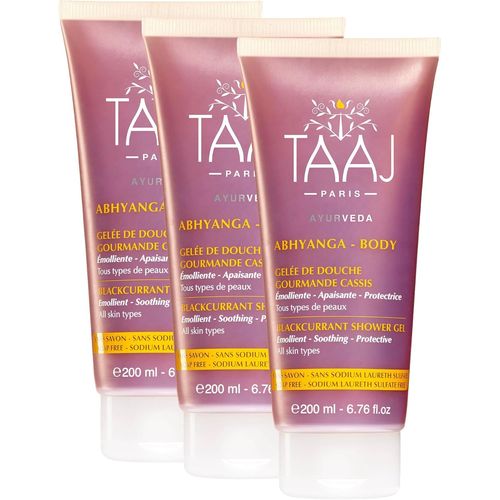 Kal-| Gelée De Douche Cassis Abhyanga | Vertus Anti-Oxydant | Nettoie La Peau En Douceur | La Peau Est Délicatement Parfumée | Fabriqué En France | Vegan | Crueltyfree | Lot De 3x200ml 