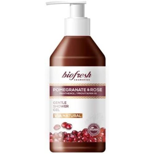 Kal-Via Natural Gel Douche Douceur À L'huile De Grenade Et De Rose,Panthénol,Shower Gel 250ml 