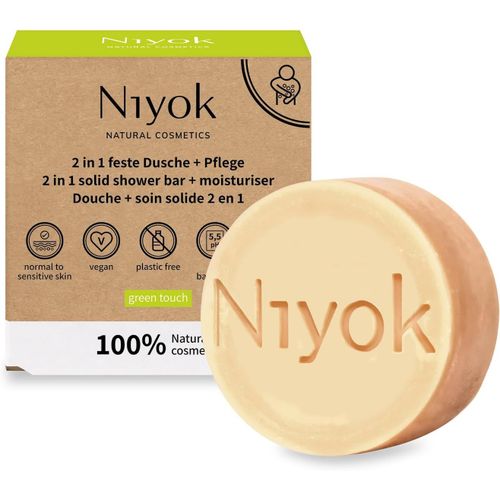 Kal-® 2-En-1 Douche Solide + Soin "Green Touch" (80g) \U2022 Savon Naturel Pour La Douche \U2022 Gel Douche Solide Pour Tous Types De Peau \U2022 Savon Vegan Corps & Mains \U2022 Zéro Plastique & Veg 