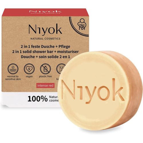 Kal-® 2-En-1 Douche Solide + Soin "Intense Red" (80g) \U2022 Savon Douche Naturel \U2022 Gel Douche Solide Pour Tous Types De Peau \U2022 Savon Vegan Pour Corps & Mains \U2022 Sans Plastique & Vegan 