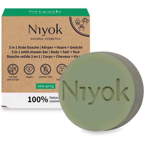 Kal-® Douche Solide 3-En-1 ""Early Spring"" (80g) ¿ Corps, Cheveux & Visage ¿ Gel Douche, Shampooing & Nettoyant Visage Solides ¿ Cosmétique Bio Naturelle ¿ Sans Plastique & Végan 
