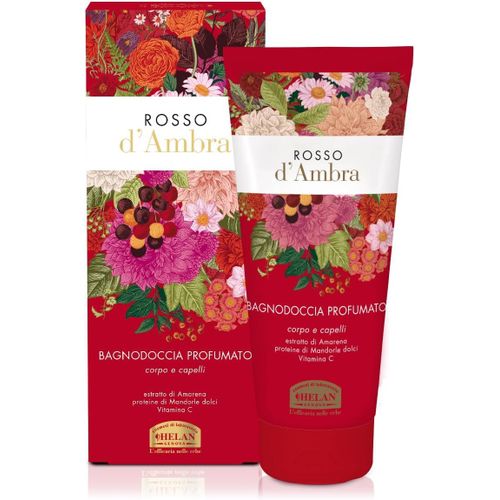 Kal-, Ambre Rouge - Shampoing Naturel Et Bain Moussant Corps Et Cheveux, Gel Douche Parfumé Et Nourrissant À La Vitamine C Et Aux Amandes, Gel Nettoyant Doux Et Antioxydant, Bain Moussant 200 Ml 