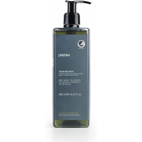 Kal-, Your Balance ¿ Gel Douche Hydratant Bio Sans Parfum, Gel Lavant Naturel Pour Peaux Sèches Et Sensibles ¿ Certifié Nordic Ecolabel, Éco-Responsable & Non Rechargeable, 480ml 