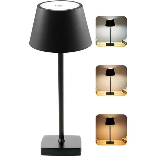 Kal-Lampe De Table Sans Fil Rechargeable Led, Tout Métal Lampe Sans Fil Rechargeable 4000mah, 3 Températures De Couleur, Contrôle Tactile Pour Chevet, Interieur, Exterieur