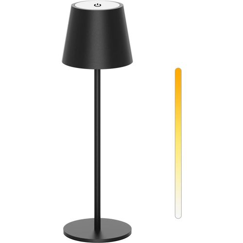 Kal-Lampe De Table Sans Fil Rechargeable 3000k/4000k/5000k Blanc Chaud/Froid Dimmable Led Intérieur Extérieur Pour Table De Repas Balcon Jardin Terrasse, Noir