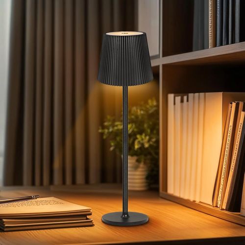 Kal-Lampe De Table Sans Fil Rechargeable, Usb Lampes De Table Interieur/Extérieur, Contrôle Tactile, Réglable 3 Températures De Couleur, Ip54 Étanche Pour Restaurant, Chambre, Camping, Café, Noir