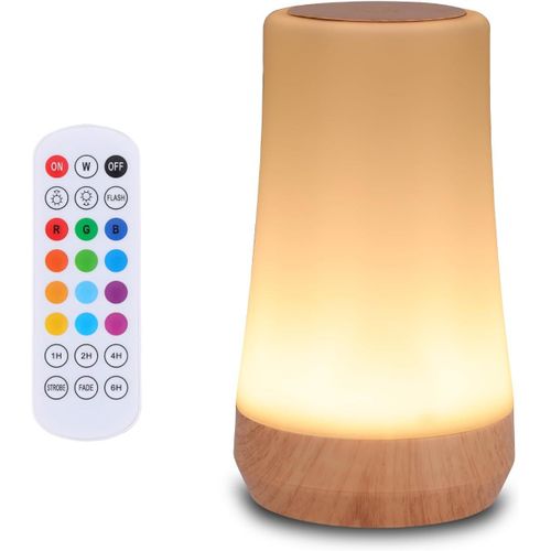 Kal-Sans Fil Lampe De Chevet Pour Enfants: Veilleuse Led Lampe Nuit Tactile Avec Couleurs Changeantes - Rechargeable Avec Télécommande Pour Chambre À Coucher