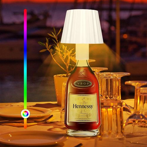 Kal-Lampe De Bouteille De Vin Led, Lampe De Table Tactile Sans Fil Mit Batterie 4000 Mah, Ip44 Lampe De Table Rechargeable Dimmable Pour L'intérieur/Extérieur Restaurants Bars (Blanc)
