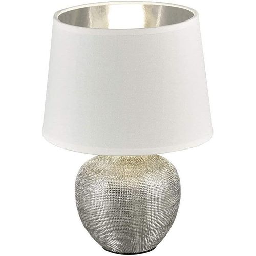 Kal-Reality Lampe De Table Luxor R50621089, Céramique, E14, Argent, 18 X 18 X 26 Cm