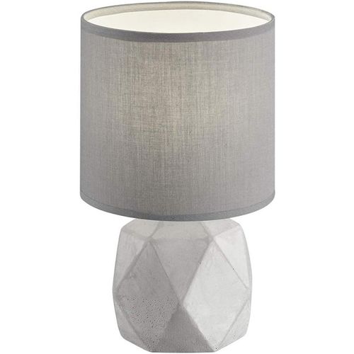 Kal-Reality, Lampe De Table, Pike 1xe14, Max.40,0 W Tissu, Titane, Corps: Beton, Couleur Beton Ø:16,0cm, H:28,0cm Ip20,Interrupteur De Cordon, Gris
