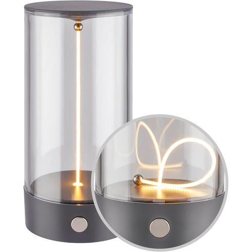 Kal-- Lampe De Table Led Sans Fil, Tactile 4 Niveaux, Filament, Blanc Chaud, Usb-C, Lampe De Chevet, Lecture, Led, Lampe À Batterie, Éclairage De Table, 7x14,5 Cm, Anthracite