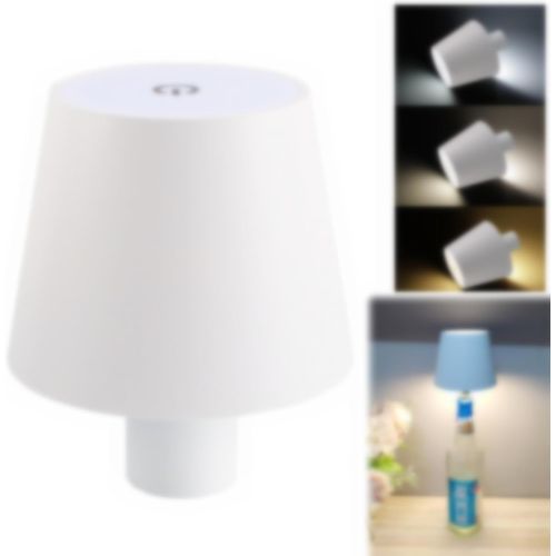 Kal-Lampe De Bouteille, Led Lampe De Bouteille, Lampe À Bouteille, Lampe De Table Tactile Sans Fil Étanche Ip54, Parfaite Pour Une Utilisation Intérieure Et Extérieure, Restaurants Et Bars (Blanc)