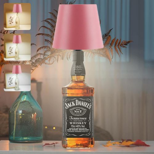 Kal-Lampe De Bouteille, Led Lampe De Bouteille, Lampe À Bouteille, Lampe De Table Tactile Sans Fil Étanche Ip54, Parfaite Pour Une Utilisation Intérieure Et Extérieure, Restaurants Et Bars (Rose)