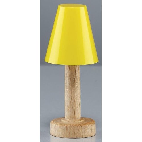 Kal-Rulke Rulke010422 Lampe De Table Base En Bois Avec Écran Plastique Jaune