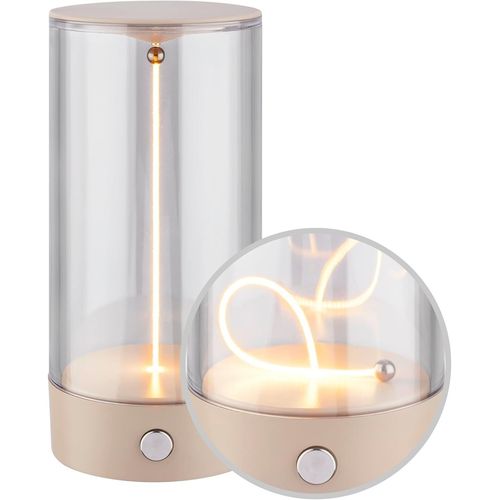 Kal-- Lampe De Table Led Sans Fil, Tactile 4 Niveaux, Filament, Blanc Chaud, Usb-C, Lampe De Chevet, Lecture, Led, Lampe À Batterie, Éclairage De Table, 7x14,5 Cm, Beige