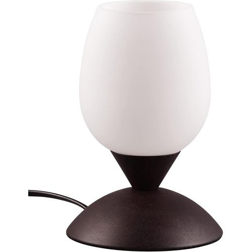 Kal-Reality Lampe De Table Cup Ii R59441024, Métal Couleur Rouille, Blanc Verre, Sans 1x E14, On/Off Touch
