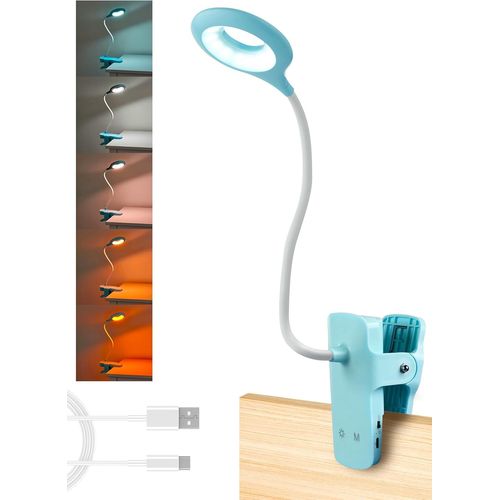 Kal-Lampe Led À Clipser À Intensité Variable \U2013 4,5 W \U2013 Lampe Led À Contrôle Tactile Avec Col Flexible Et Pince Solide \U2013 5 Couleurs Et Niveaux De Luminosité \U2013 Lampe De Bureau Recha