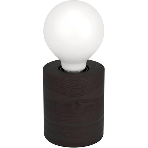 Kal-Lampe De Chevet Turialdo 1, Lampe À Poser Décorative, Lampe De Table Cylindre En Bois Noir Mat, Fsc100hb, Luminaire Pour Salon Et Chambre À Coucher, Douille E27
