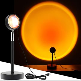 KAL-Lampe De Coucher De Soleil, Lampe De Soleil, Lampe De Soleil, Projecteur Led Usb, Rotation À 360 °, Lumière D'Ambiance Romantique Pour Photographie, Selfie, Dopamine, Décoration De Salon