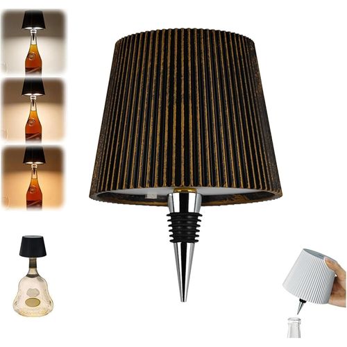 Kal-Lampe Bouteille Sans Fil Rechargeable 2000mah, Lampe De Table Tactile Led Moderne Pour Bar Restaurant, Accessoires Et Décorations (Bronze)