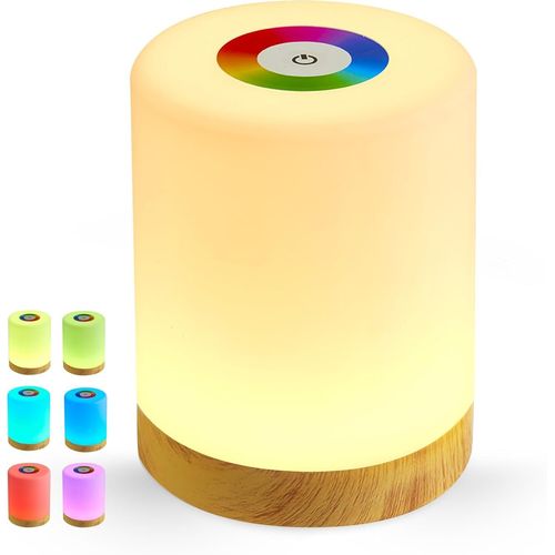 Kal-Veilleuse Led \U2013 1 W Rvb Et Blanc Chaud, Rechargeable Par Usb, Plastique Abs \U2013 Ip44 Pour Intérieur Et Extérieur, Élégante Lampe De Chevet Pour Enfants Avec Luminosité Réglable \U2013 Bas