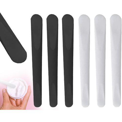 Kal-6 Pièces Spatule Cosmétique, Spatule Cosmétique, Brosse À Masque, Spatule À Maquillage En Plastique, Cuillère À Crème Pour Masque De Visage (Blanc Et Noir)