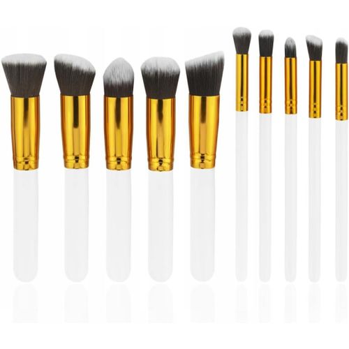 Kal-Lot De 10 Pinceaux De Maquillage Professionnels ¿ Pinceaux Synthétiques, Pinceaux À Poudre, Pinceaux À Paupières, Pinceaux Anti-Cernes, Pinceaux À Blush, Pinceaux Pour Les Yeux Et Les Sourcils 