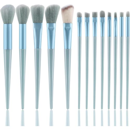 Kal-Set De 13 Pinceaux De Voyage, Pinceaux De Maquillage Pour Ombres À Paupières Et Fond De Teint, Pinceaux De Maquillage Pour Le Visage, Pinceau Pour Fard À Joues Pour Débutante 