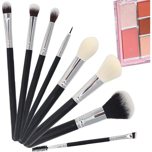 Kal-8 Pièces Pinceaux Maquillages Synthétiques Haut De Gamme, Double Extrémité Pinceau À Sourcils Brosse Cils, Set De Pinceaux À Sourcils Pinceau Plat, Pour Fard À Paupières, Sourcil, Eye-Liner, Méla 