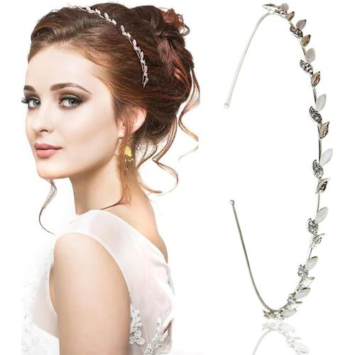Kal-Accessoire Cheveux Femme Or Feuilles Serre Tête Femme Mariage Bijoux Cheveux Mariage Doré Première Communion Festif Femme