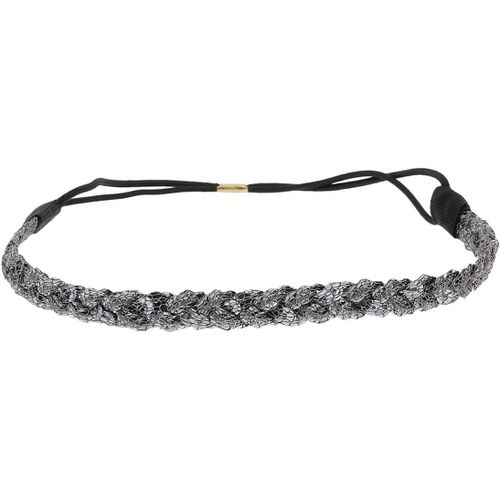 Kal-Bandeau Cheveux Femme Sequin Gris - Bandeau Fin Élastique Taille Unique - Headband Pour Coiffure Mariage Ou Soirée Strass Et Paillettes - Headband Fête Brillant Look Bohème, Hippie Chic