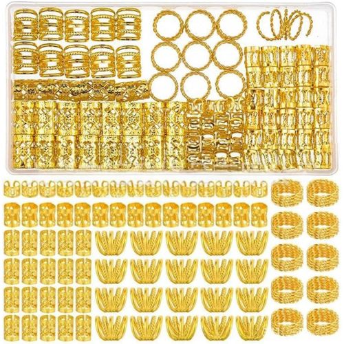 Kal-110 Pièces Bijoux Cheveux Tresse Doré, Dreadlocks Perle Cheveux Métal Réglable Vikings Spiral Coils, Bague Cheveux Anneau Cheveux Accessoire Cheveux Décoration Und Accessoires De Coiffure