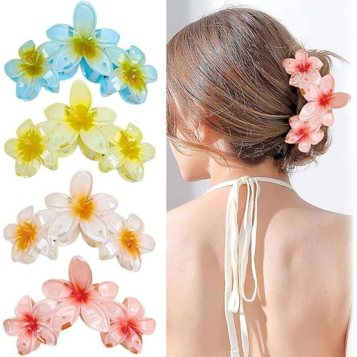 Kal-Lot De 4 Barrettes À Cheveux Florales Pour Femme, Barrettes À Cheveux Pour Femme, Pinces À Cheveux Florales, Bijoux De Cheveux, Pinces À Cheveux Décoratives